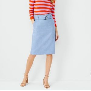 NEW! - Chambray D-Ring Belt Pencil Skirt